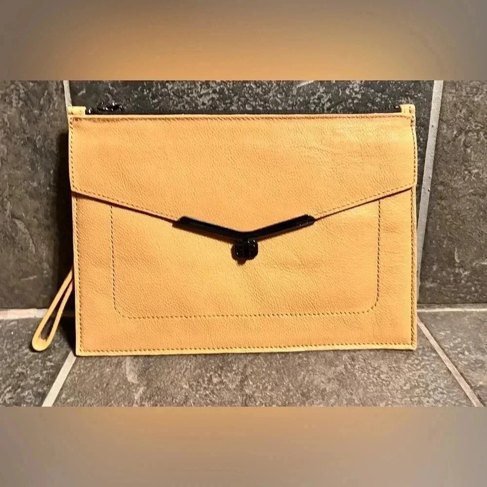 BOTKIER Leather Valentina Large Envelope Clutch+Wristlet Strap. Designer. NWT - Picture 10 of 15